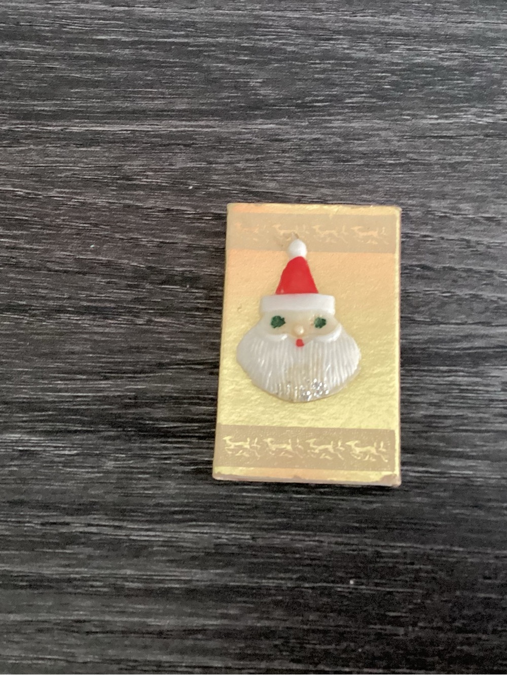 Vtg. Santa raised,molded plastic Santa Christmas Matches w/ original matches